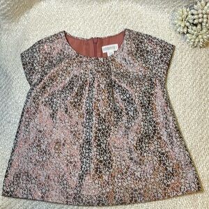 Baby Girls Gymboree Bronze Copper Metallic Stars Tunic Top  size 12-18 months